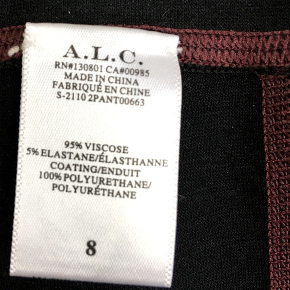 A.L.C. Emile Faux Leather Cropped Leggings Pull-on Pants In Dark Cherry Red Sz 8 - Picture 10 of 12